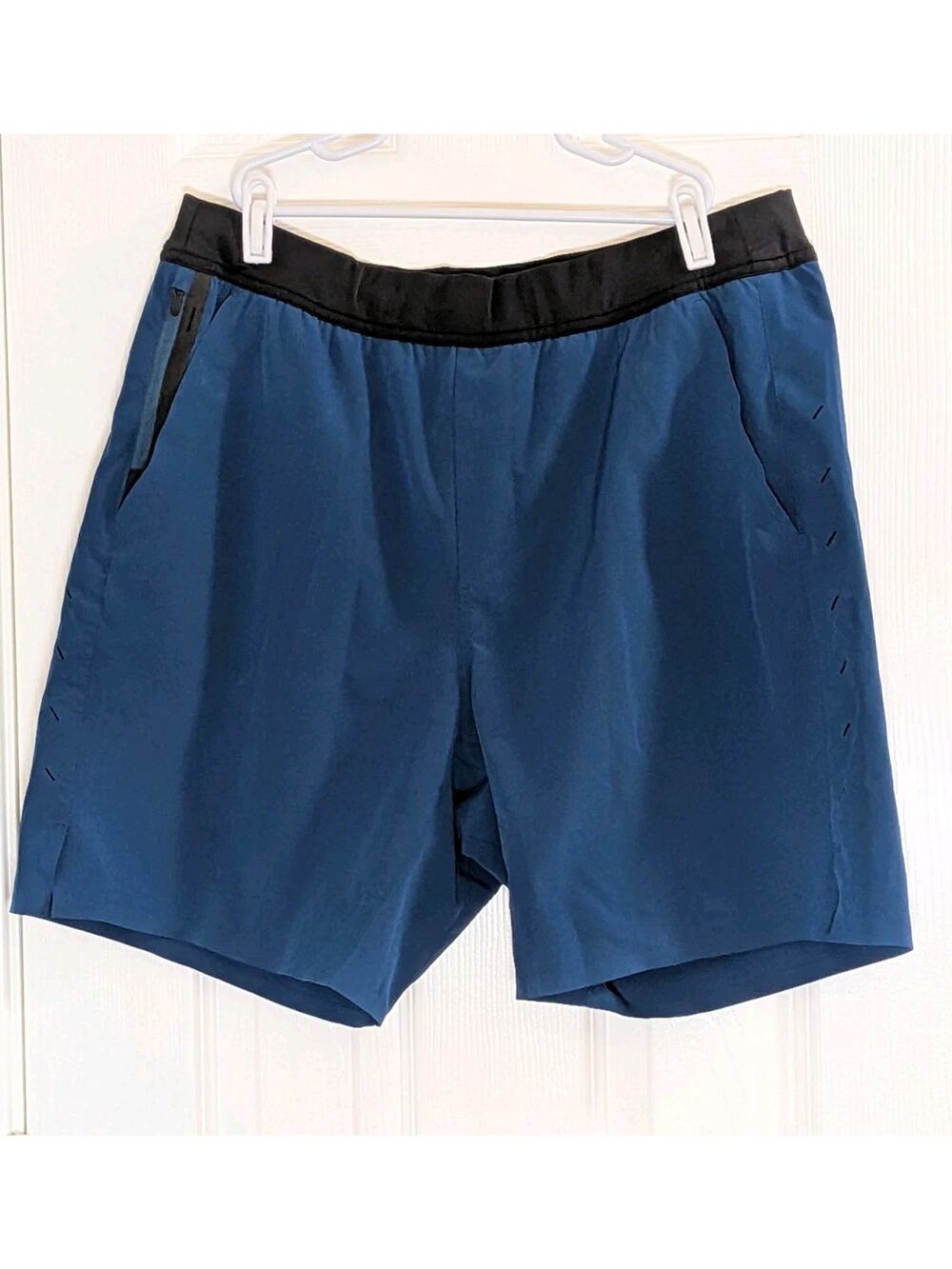 Ten Thousand Interval Shorts Mens Large Blue 7” Stretch Athletic Running Lined